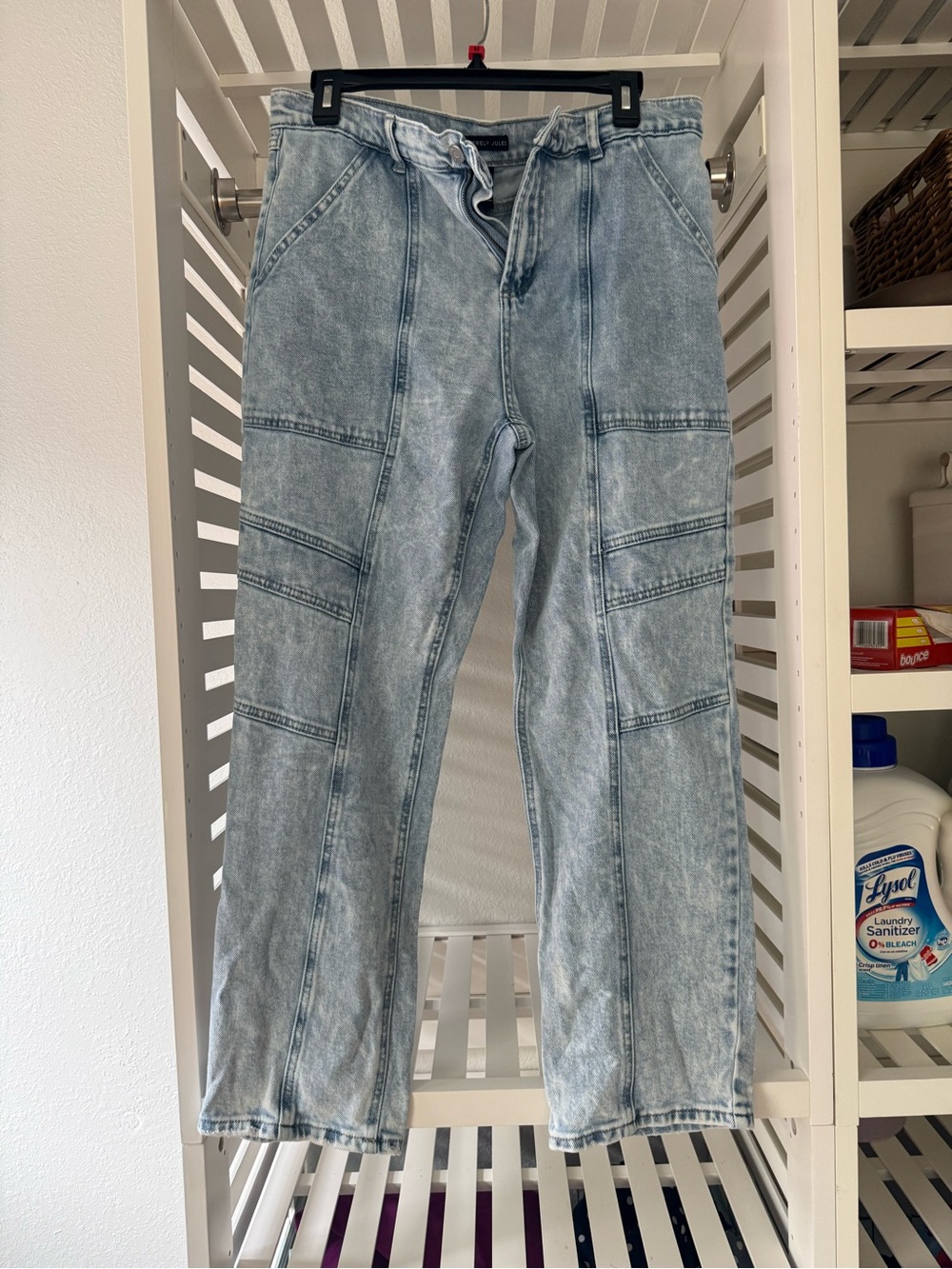 Sincerely Jules Light Wash Panel Detail Jeans - Light Blue